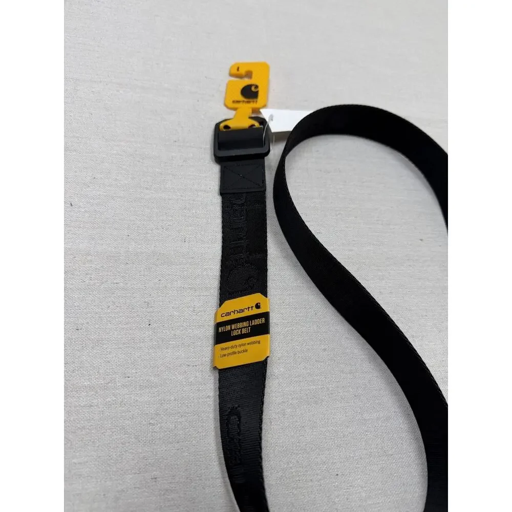 NEW Carhartt Nylon Webbing Ladder Lock Belt – Black Size L Heavy Duty